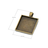 OMGALA 10pcs Square Cabochons Bases Charms Pendant Findings Crafts