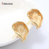 14k Plated Lotus-leaf Earring Clasps Hooks DIY Earring Material