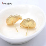 14k Plated Lotus-leaf Earring Clasps Hooks DIY Earring Material
