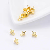 30Pcs 18K Plated Pearl Cup & Peg Dangle Drop Eye Pins Jewelry Making