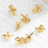 30Pcs 18K Plated Pearl Cup & Peg Dangle Drop Eye Pins Jewelry Making