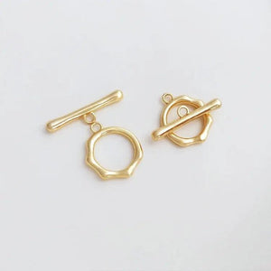 14K Plated Brass Round Bracelet Clasps for DIY Jewelry Making