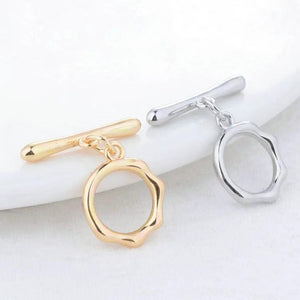 14K Plated Brass Round Bracelet Clasps for DIY Jewelry Making