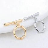 14K Plated Brass Round Bracelet Clasps for DIY Jewelry Making