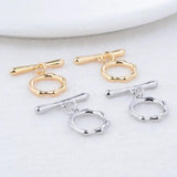 14K Plated Brass Round Bracelet Clasps for DIY Jewelry Making
