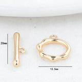 14K Plated Brass Round Bracelet Clasps for DIY Jewelry Making