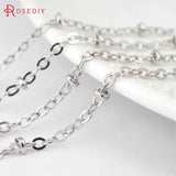5M 1.5-2MM Copper Necklace Chains Flat Oval Link Beads Ball Chains