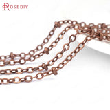 5M 1.5-2MM Copper Necklace Chains Flat Oval Link Beads Ball Chains