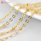 5M 1.5-2MM Copper Necklace Chains Flat Oval Link Beads Ball Chains