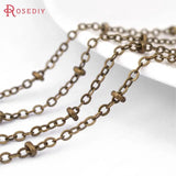 5M 1.5-2MM Copper Necklace Chains Flat Oval Link Beads Ball Chains