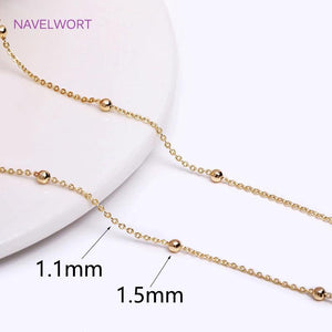 18K Plated Clip Ball Beads Chain Bulk DIY Jewelry Making