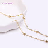 18K Plated Clip Ball Beads Chain Bulk DIY Jewelry Making