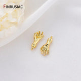 14K Gold-Plated Zircon Gesture Palm Pendants DIY Jewelry Supplies