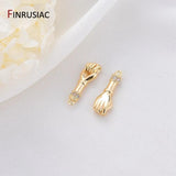 14K Gold-Plated Zircon Gesture Palm Pendants DIY Jewelry Supplies