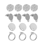 10pcs Stainless Steel Silver Earring Post Base, Hypo-Allergenic Earring Making