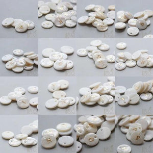 Natural Shell Alphabet Charm - Letter - Round 11mm
