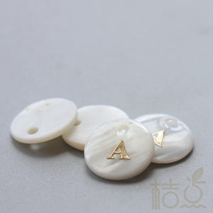 Natural Shell Alphabet Charm - Letter - Round 11mm