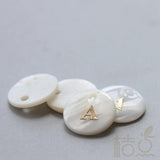 Natural Shell Alphabet Charm - Letter - Round 11mm