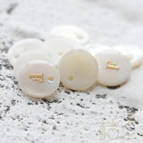 Natural Shell Alphabet Charm - Letter - Round 11mm