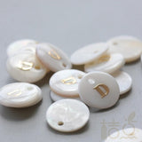 Natural Shell Alphabet Charm - Letter - Round 11mm