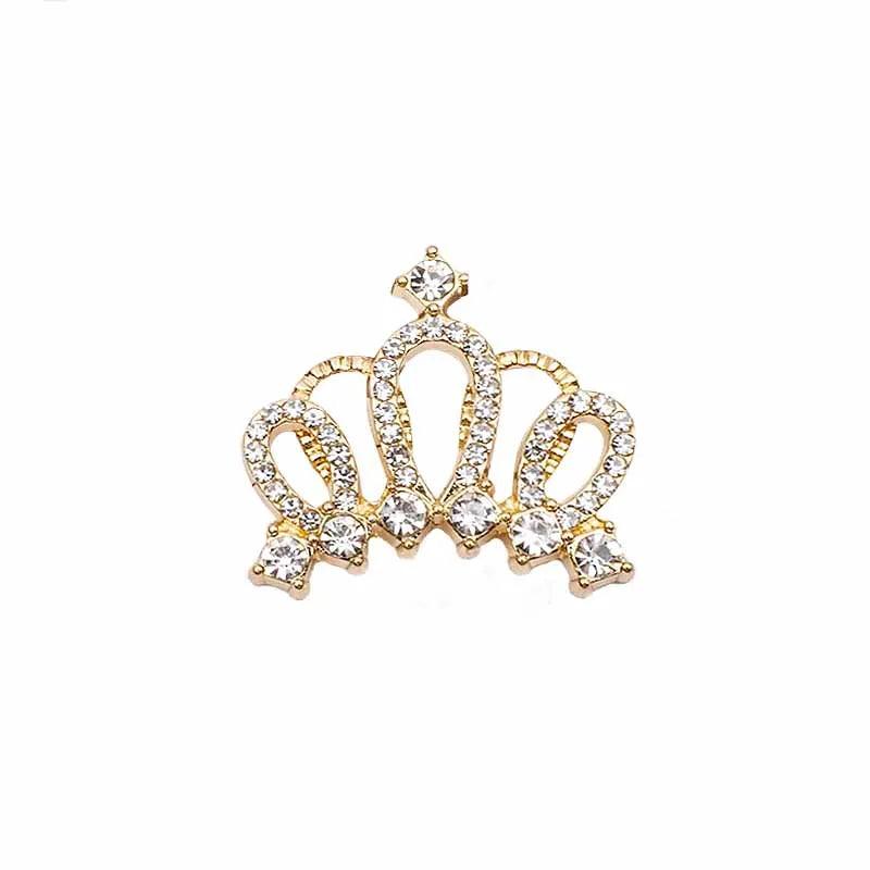 10Pcs 24*25mm Rhinestone Crown Diy Buttons Craft Supplies