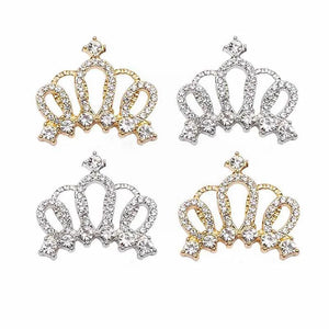 10Pcs 24*25mm Rhinestone Crown Diy Buttons Craft Supplies