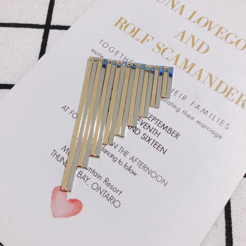 Brass Plated Single Hole Flat Strip Pendant DIY Jewelry Ear Jewelry Earring Mate
