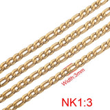 1m 3:1 Stainless Steel Cuban Edge Embossing Flat Chain for Necklace Bracelet