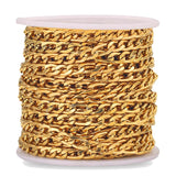 1m 3:1 Stainless Steel Cuban Edge Embossing Flat Chain for Necklace Bracelet
