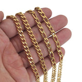 1m 3:1 Stainless Steel Cuban Edge Embossing Flat Chain for Necklace Bracelet