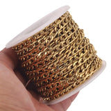 1m 3:1 Stainless Steel Cuban Edge Embossing Flat Chain for Necklace Bracelet
