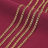 1m 3:1 Stainless Steel Cuban Edge Embossing Flat Chain for Necklace Bracelet