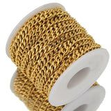 1m 3:1 Stainless Steel Cuban Edge Embossing Flat Chain for Necklace Bracelet