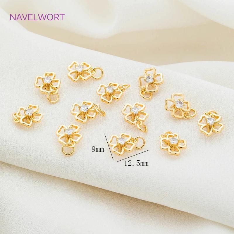 18K Plated Zircon Pendants DIY Jewelry Making Accessory