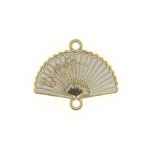 10pcs/Set Chinese Plum Flower Fan Pendant Necklace DIY Jewelry Making
