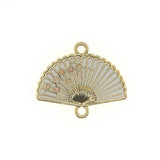 10pcs/Set Chinese Plum Flower Fan Pendant Necklace DIY Jewelry Making