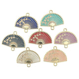 10pcs/Set Chinese Plum Flower Fan Pendant Necklace DIY Jewelry Making