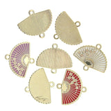 10pcs/Set Chinese Plum Flower Fan Pendant Necklace DIY Jewelry Making