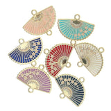 10pcs/Set Chinese Plum Flower Fan Pendant Necklace DIY Jewelry Making