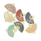 10pcs/Set Chinese Plum Flower Fan Pendant Necklace DIY Jewelry Making