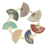 10pcs/Set Chinese Plum Flower Fan Pendant Necklace DIY Jewelry Making