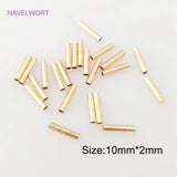 18K Plated Hollow Textured Spacer Tube for DIY Jewelry Making