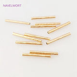 18K Plated Hollow Textured Spacer Tube for DIY Jewelry Making