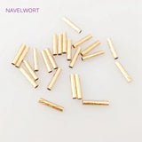 18K Plated Hollow Textured Spacer Tube for DIY Jewelry Making