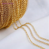 14K Plated Round Link Chain - O Style Necklace Chains for Women