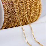 14K Plated Round Link Chain - O Style Necklace Chains for Women