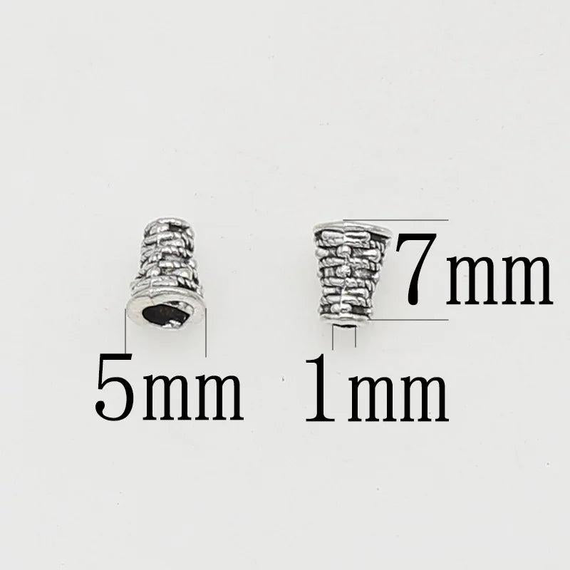 100pcs Antique Silver Cone Bead Caps 7x5mm DIY Jewelry Making