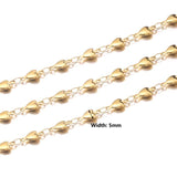 1m Stainless Steel Heart Shells Chains for Women Necklace Bracelet Anklet