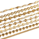 1m Stainless Steel Heart Shells Chains for Women Necklace Bracelet Anklet