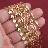 1m Stainless Steel Heart Shells Chains for Women Necklace Bracelet Anklet